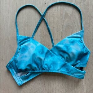 Blue Tie-Dye Women's Swim Top